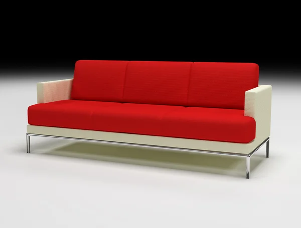 Красный и бежевый диван — стоковое фото