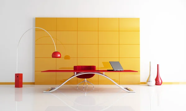 Espacio de oficina naranja y roja —  Fotos de Stock