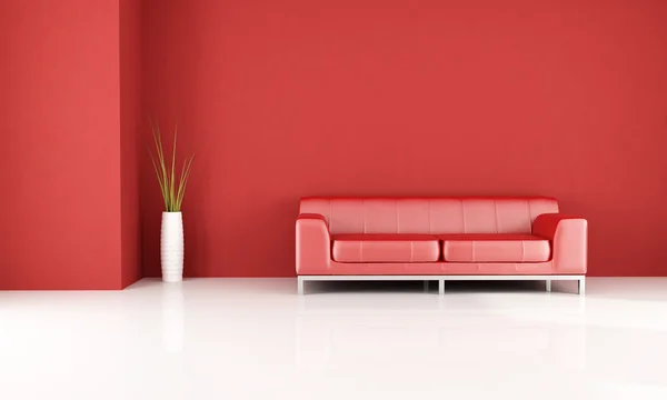Rode woonkamer — Stockfoto