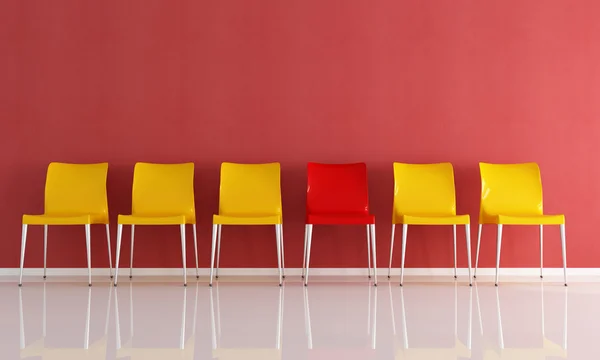 Serie van plastic stoelen — Stockfoto