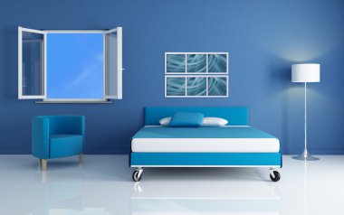 Blue bedroom clipart