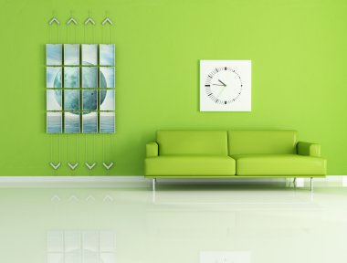 Contemporary green interior clipart