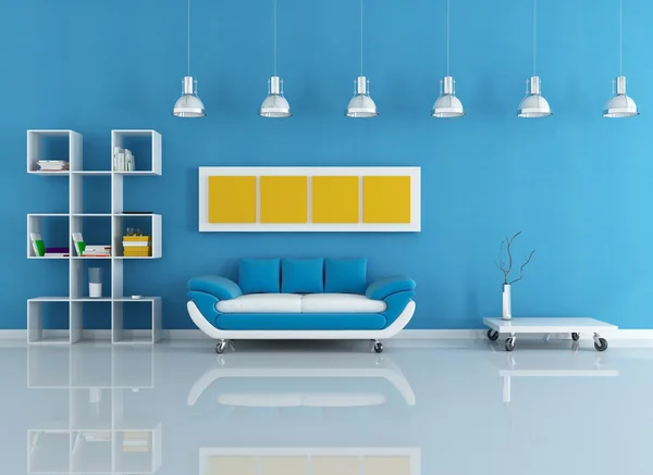 Blue modern interior — Stock Photo, Image