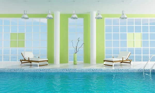 Luxe groene zwembad — Stockfoto