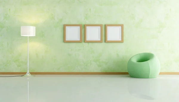 Зеленое бархатное кресло — стоковое фото