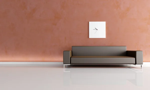 Minimalne brązowy pokój dzienny — Zdjęcie stockowe