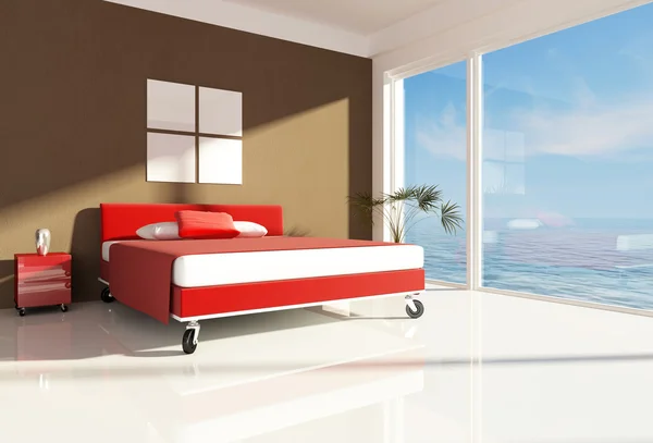 Slaapkamer in de buurt van de zee — Stockfoto