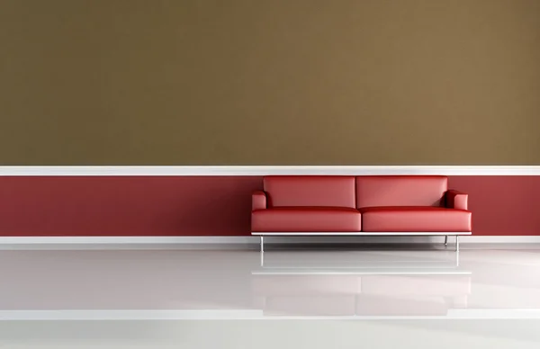 Röd och brun klassisk soffa — Stockfoto