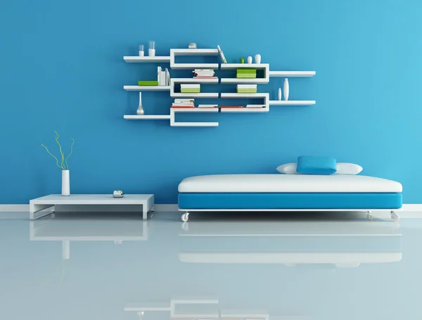 Sala de estar moderna azul — Fotografia de Stock