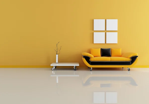 Black and orange living room — Stock Photo, Image