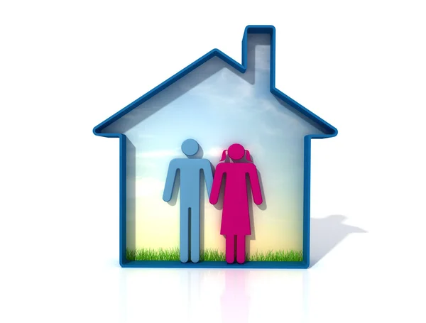 Para w ekologiczny dom — Zdjęcie stockowe