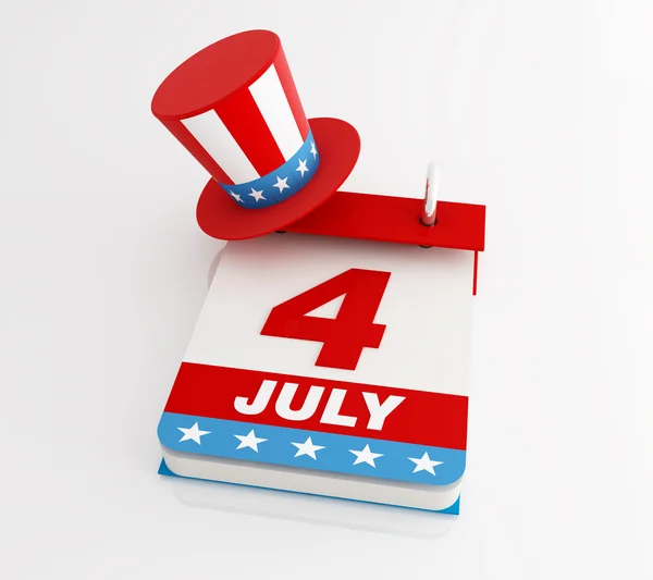 Čtvrtého července kalendář — Stock fotografie