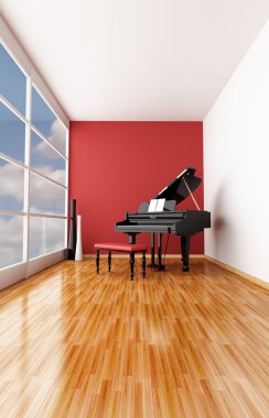 Minimalist music room clipart