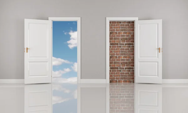 Концептуальная открытая дверь — стоковое фото
