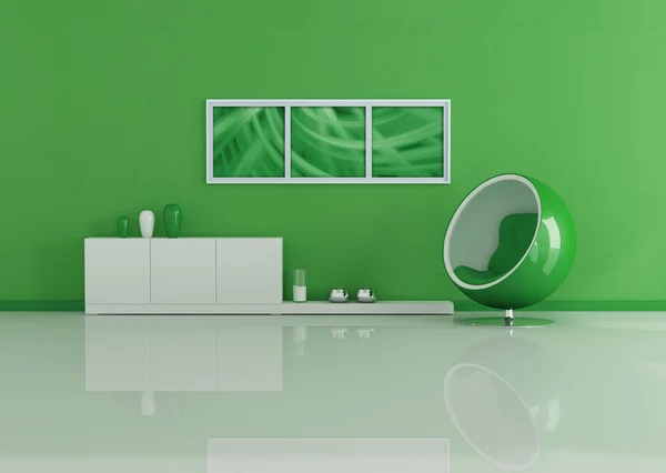 Green soggiorno moderno — Foto Stock