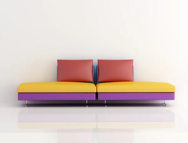 Цветной современный диван — стоковое фото