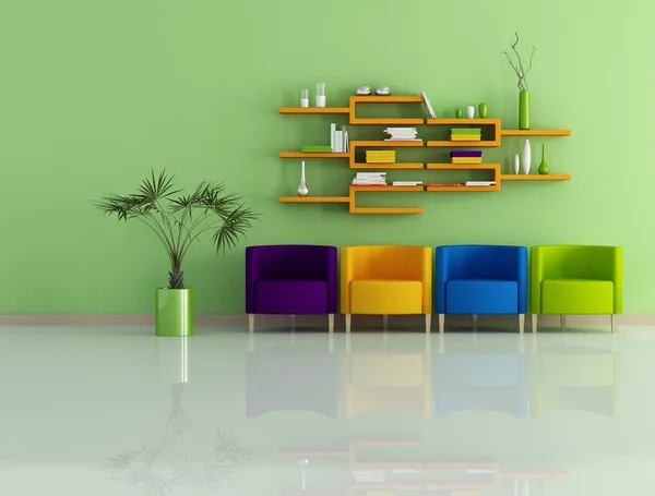 Colored modern interior — Stock Photo, Image