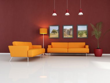 Modern living room clipart