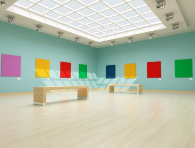 Colored modern art gallery clipart