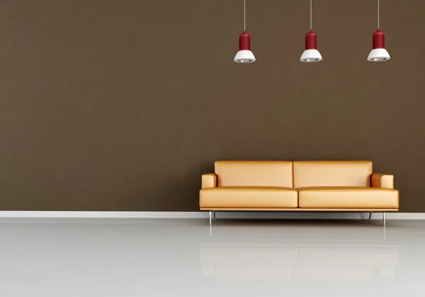 现代橙色沙发 — 图库照片