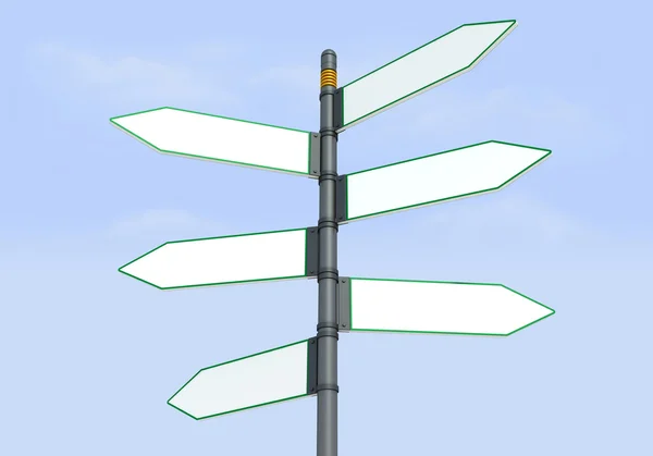 Seis poste de señal direccional — Foto de Stock