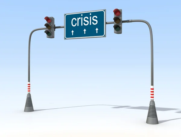 Luz roja para la crisis — Foto de Stock