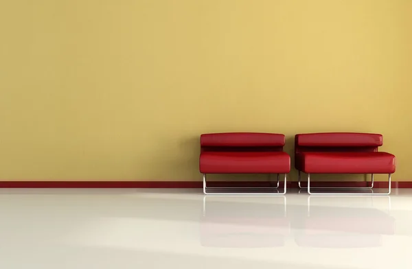 Iki kırmızı koltuk — Stok fotoğraf