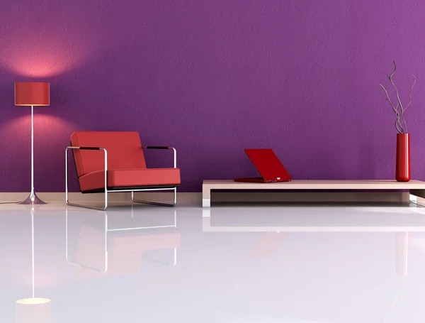Violet living room — Stock Photo, Image