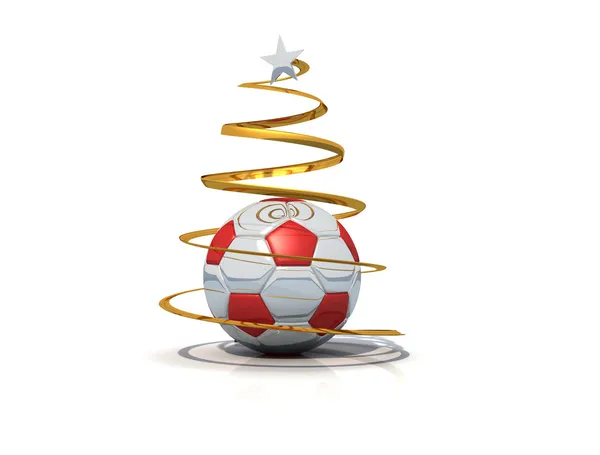 Soccer christmas tree isolated — Stock Photo, Image