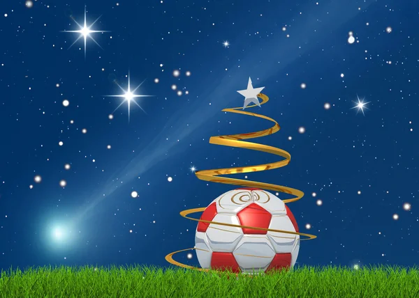 Soccerball Natal e cometa — Fotografia de Stock
