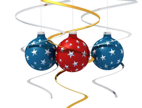 Three starry christmas ball — Stock Photo, Image