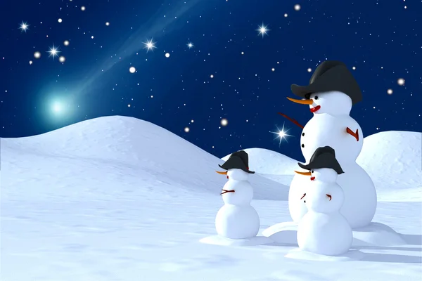 Snowman Family — Stock Photo, Image