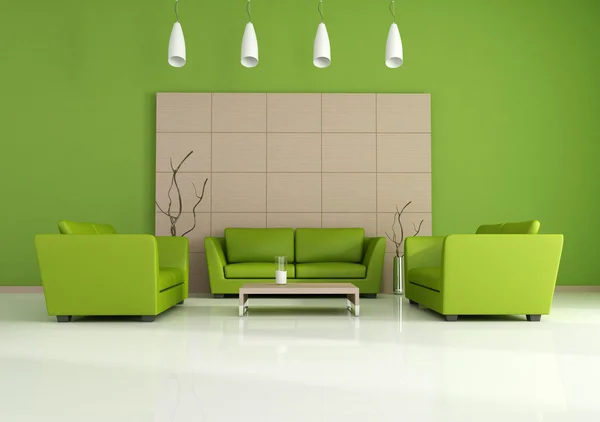 녹색 현대적인 인테리어 — 스톡 사진