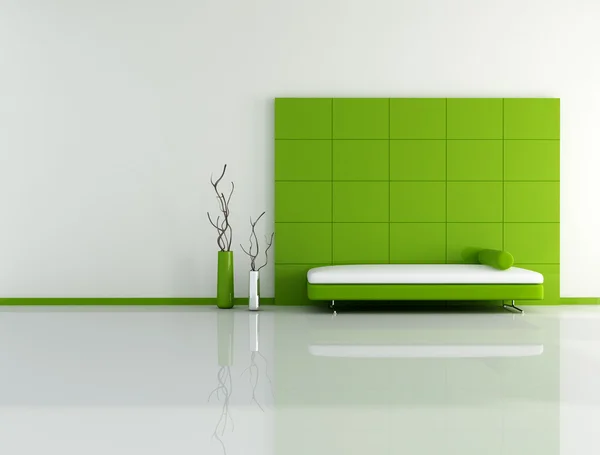 Soggiorno verde minimale — Foto Stock