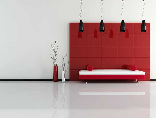Sofá clásico rojo — Foto de Stock