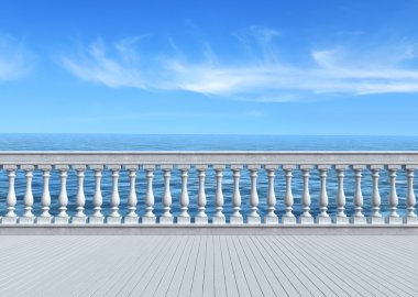 Terrace overlooking the sea clipart