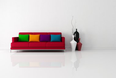 Brigh minimalist living room clipart