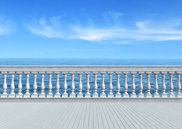 露台，可俯瞰大海 — 图库照片