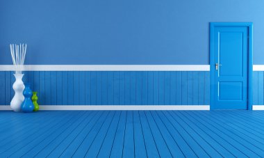 Empty blue interior clipart