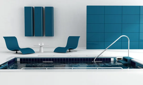 Blue luxury swimming pool — Stock Photo, Image