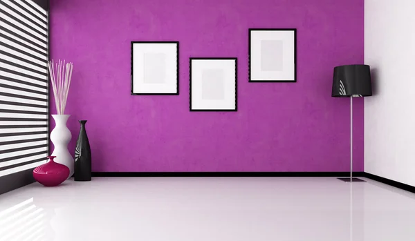 Lege paarse interieur — Stockfoto