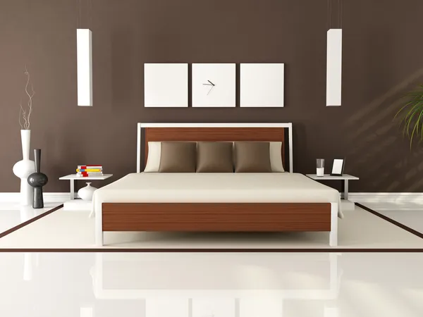 Bruin slaapkamer met moderne bed — Stockfoto © archideaphoto #114115182 Bruin slaapkamer met moderne bed — Stockfoto © archideaphoto #114115182