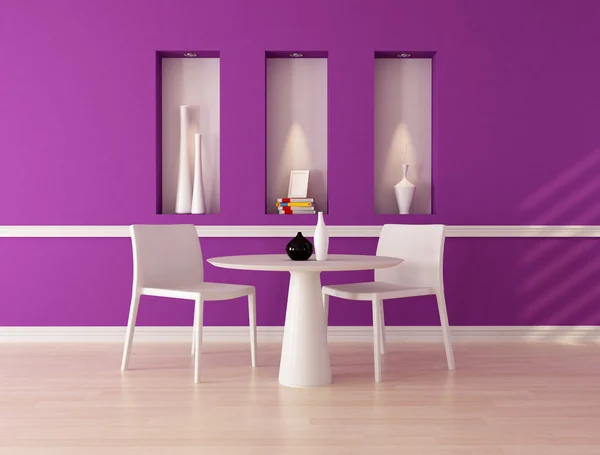 Purple dining room — Stok fotoğraf