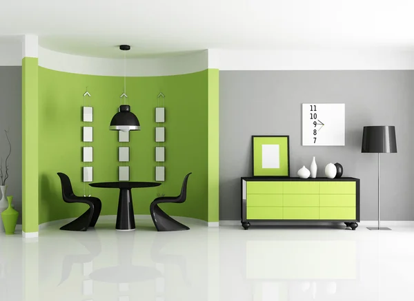Sala de jantar verde moderna — Fotografia de Stock