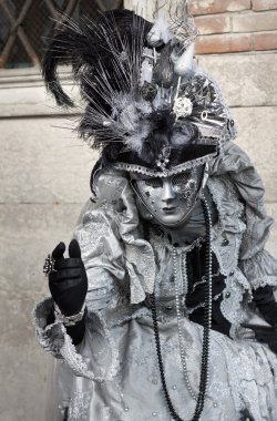 Costumed woman at Venice Carnival 2011 clipart