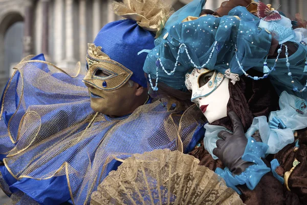 Casal fantasiado no Carnaval de Veneza 2011 Fotografia De Stock