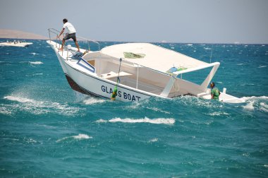 Boat in the sea clipart