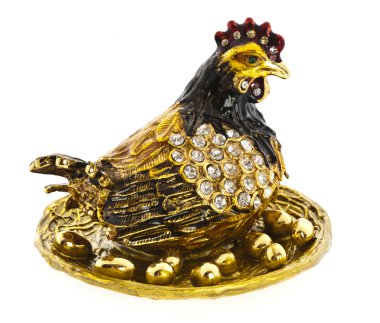 Precious hen with golden eggs clipart