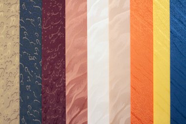 Image of a series of vertical colored blinds clipart