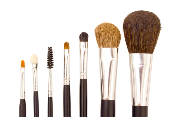 En uppsättning av borstar för att tillämpa makeup — Stockfoto
